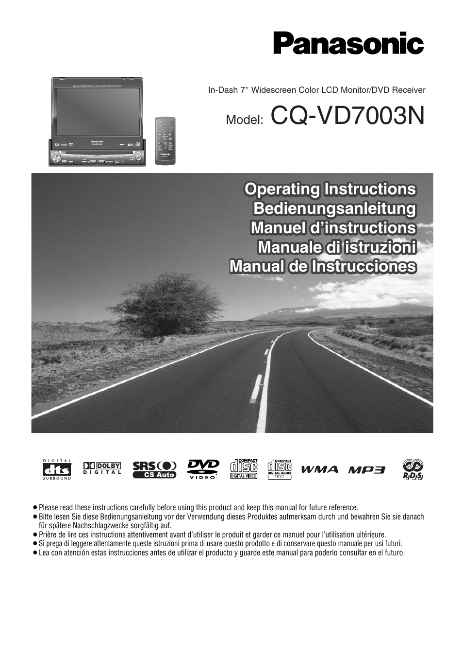 Cq-vd7003n, Model | Panasonic CQVD7003N User Manual | Page 2 / 2