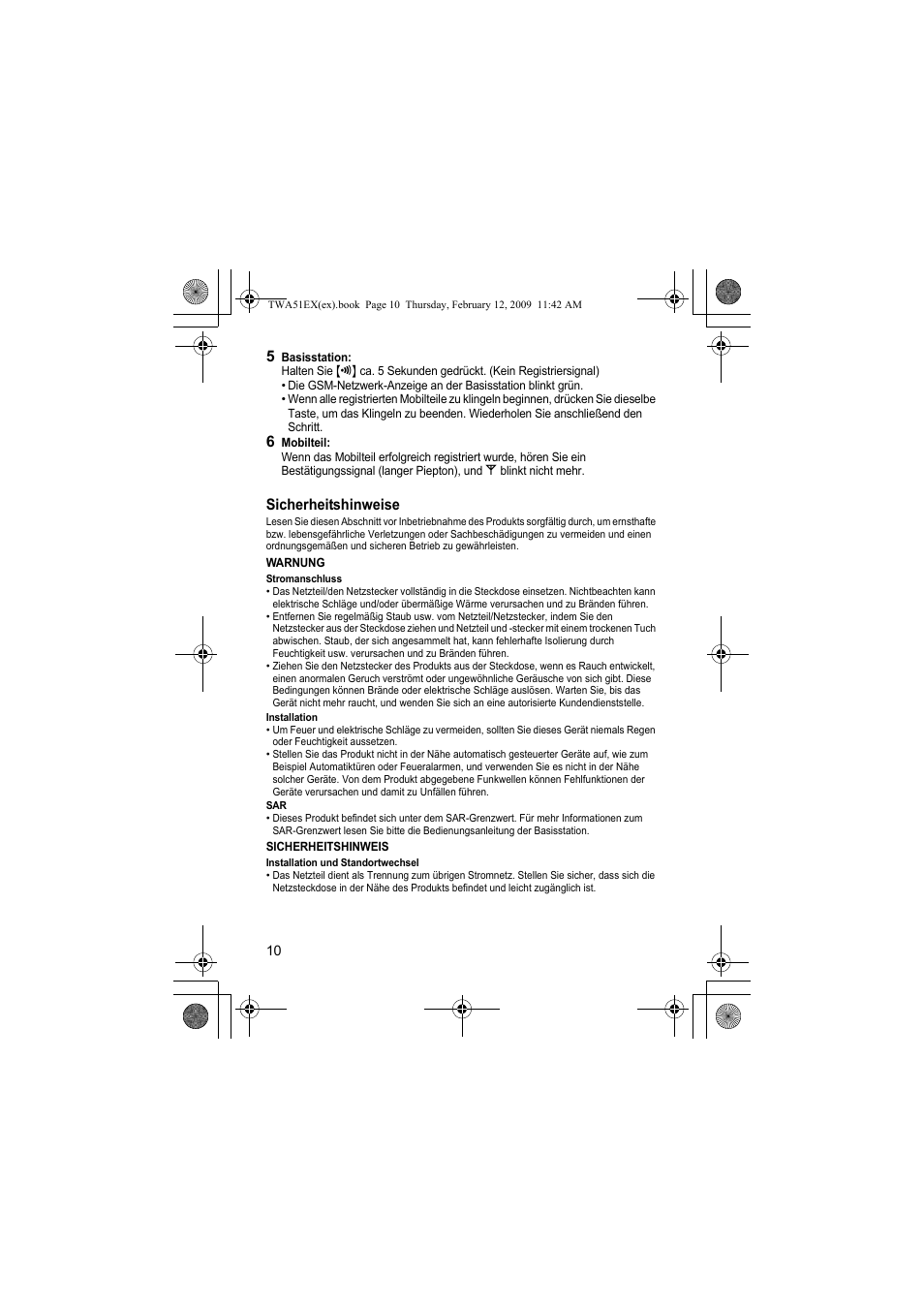 Panasonic KXTWA51EX User Manual | Page 10 / 44