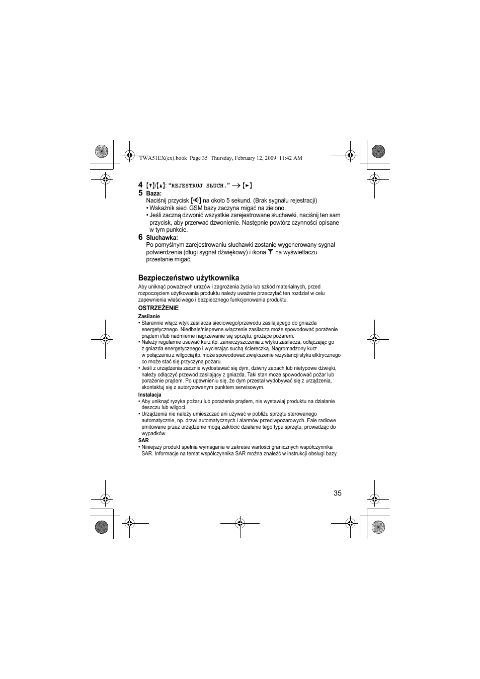 Panasonic KXTWA51EX User Manual | Page 35 / 44