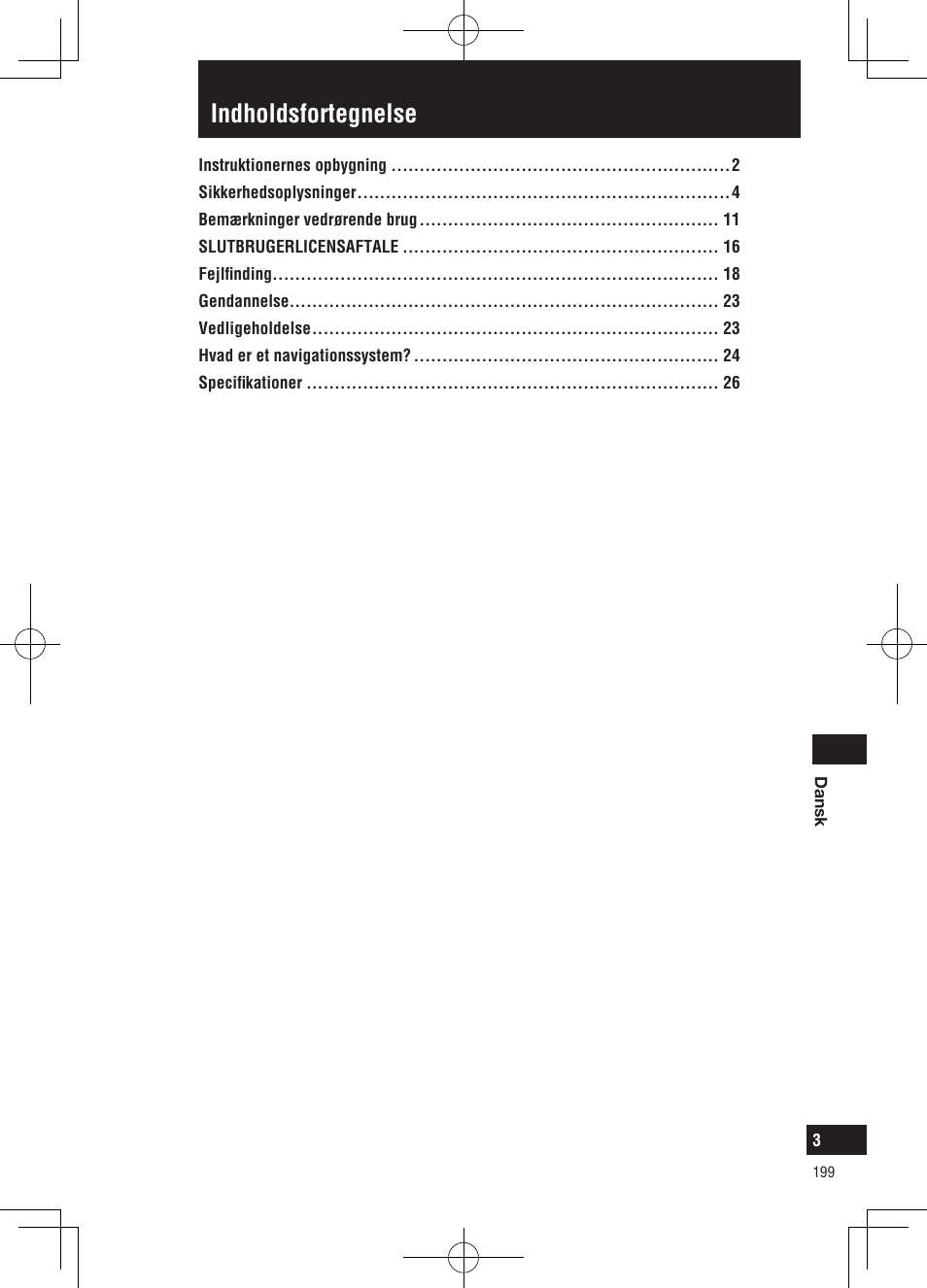 Indholdsfortegnelse | Panasonic CNGP50N User Manual | Page 199 / 336