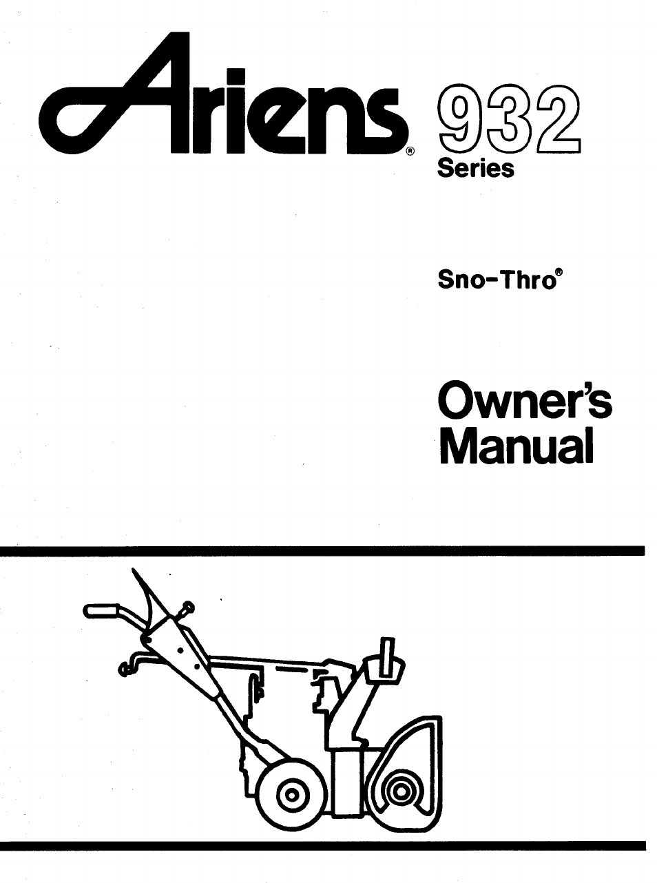 Ariens SNO-THRO 932 User Manual | 22 pages