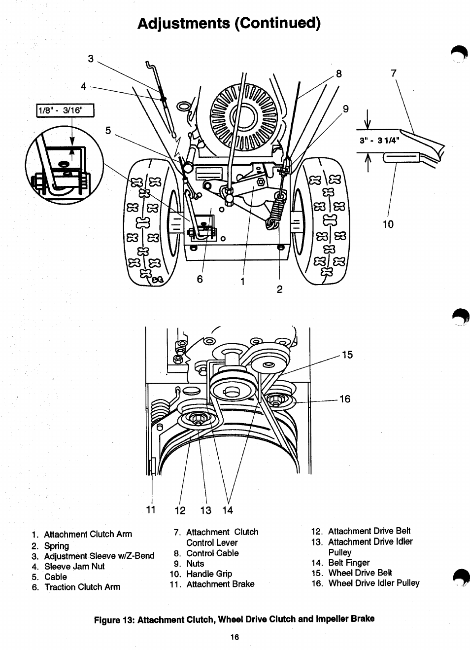 Adjustments (continued) | Ariens SNO-THRO 932 User Manual | Page 18 / 22