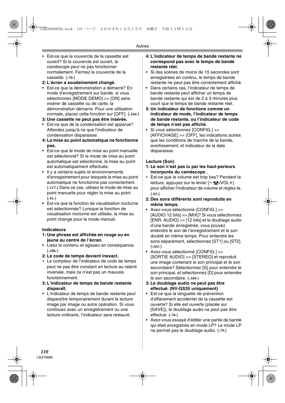 Panasonic NVGS21EG User Manual | Page 110 / 236