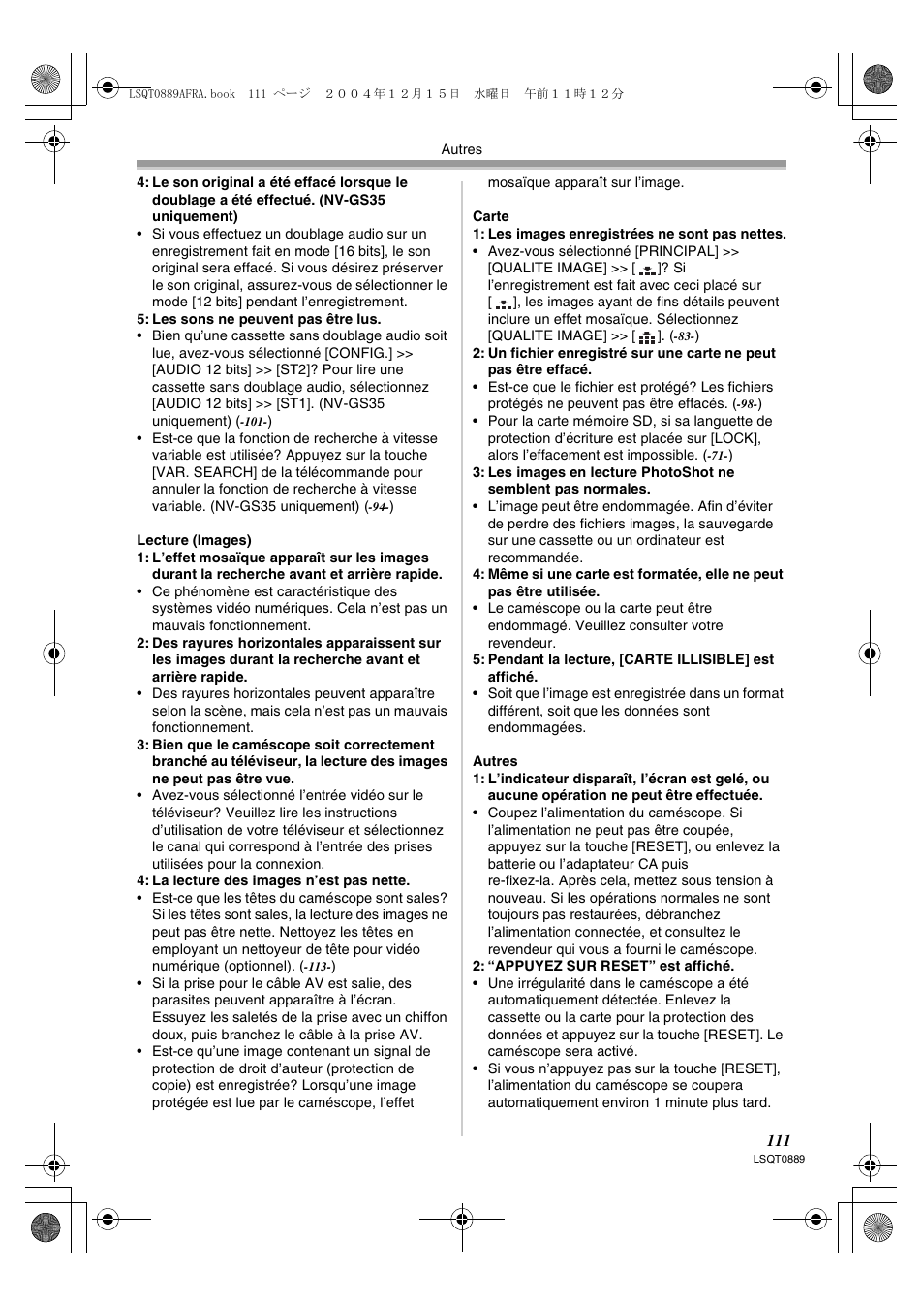 Panasonic NVGS21EG User Manual | Page 111 / 236