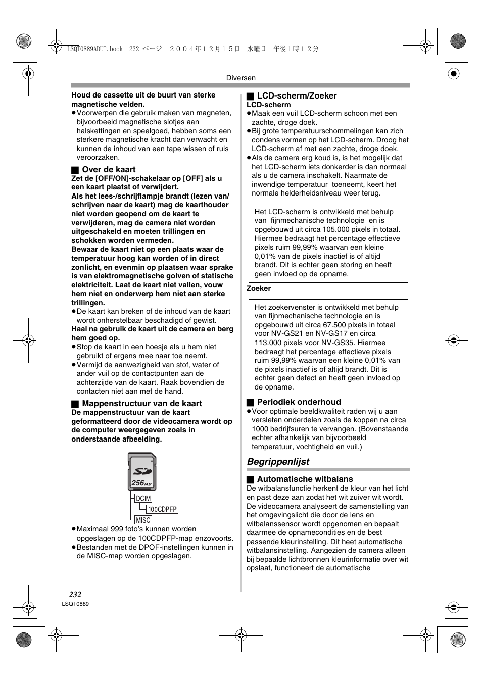 Begrippenlijst | Panasonic NVGS21EG User Manual | Page 232 / 236