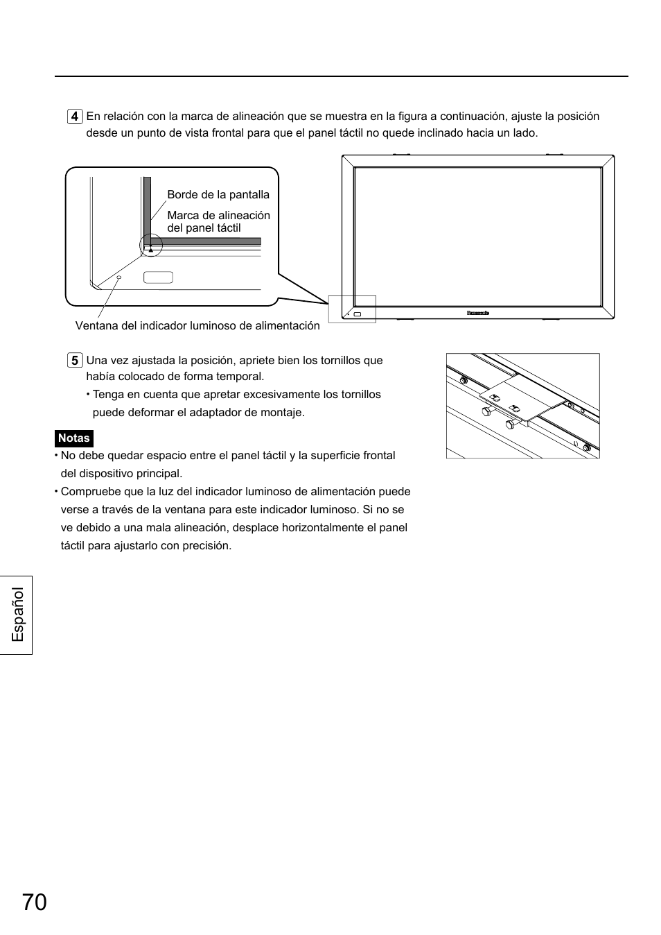 Español | Panasonic TYTP65P30K User Manual | Page 70 / 108