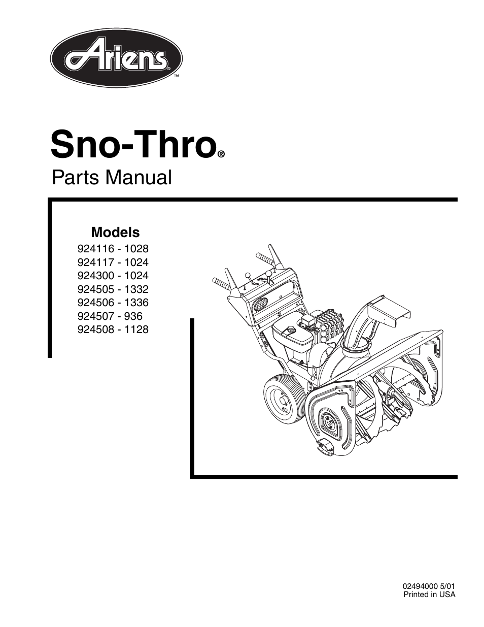 Ariens 924508 - 1128 User Manual | 37 pages