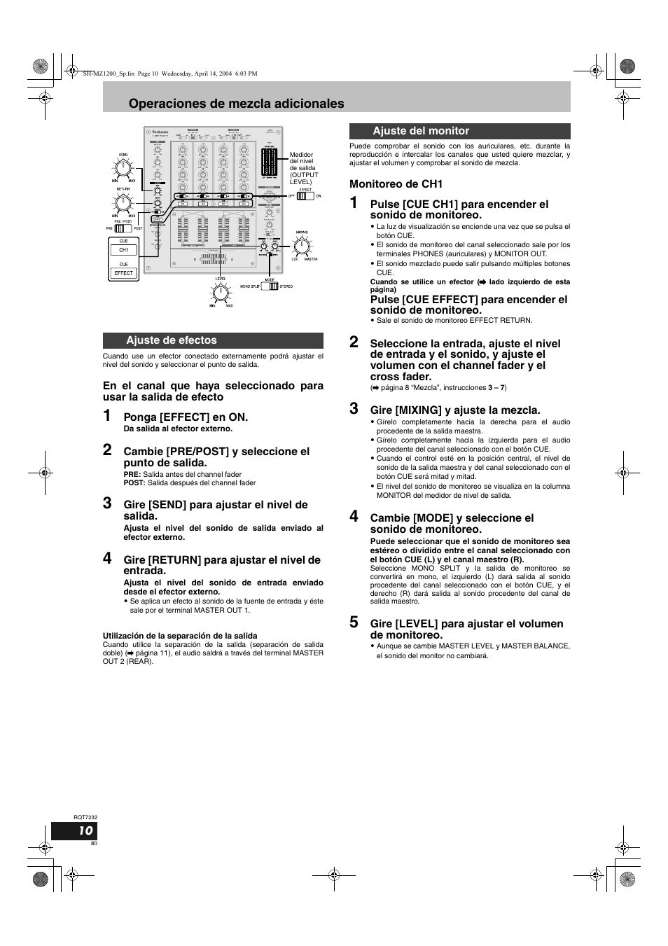 Operaciones de mezcla adicionales | Panasonic SLMZ1200 User Manual | Page 80 / 100