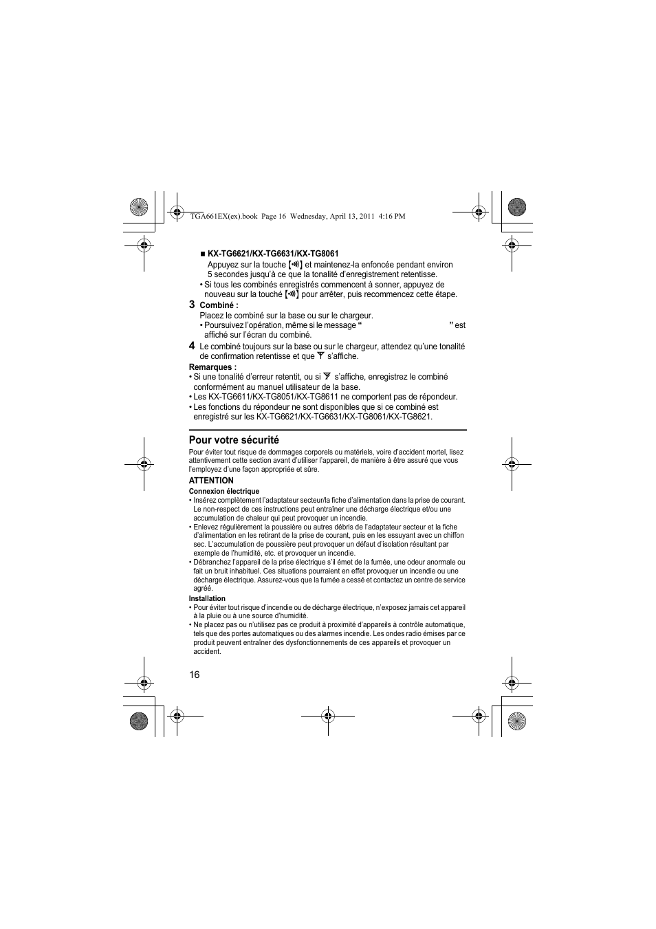 Panasonic KXTGA661EXB User Manual | Page 16 / 80