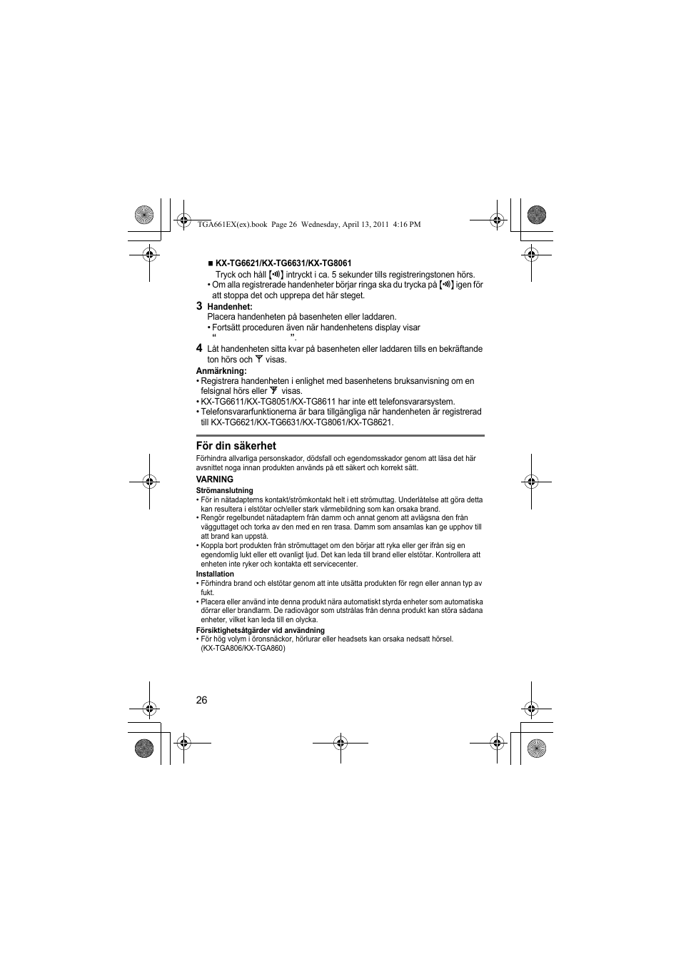 Panasonic KXTGA661EXB User Manual | Page 26 / 80