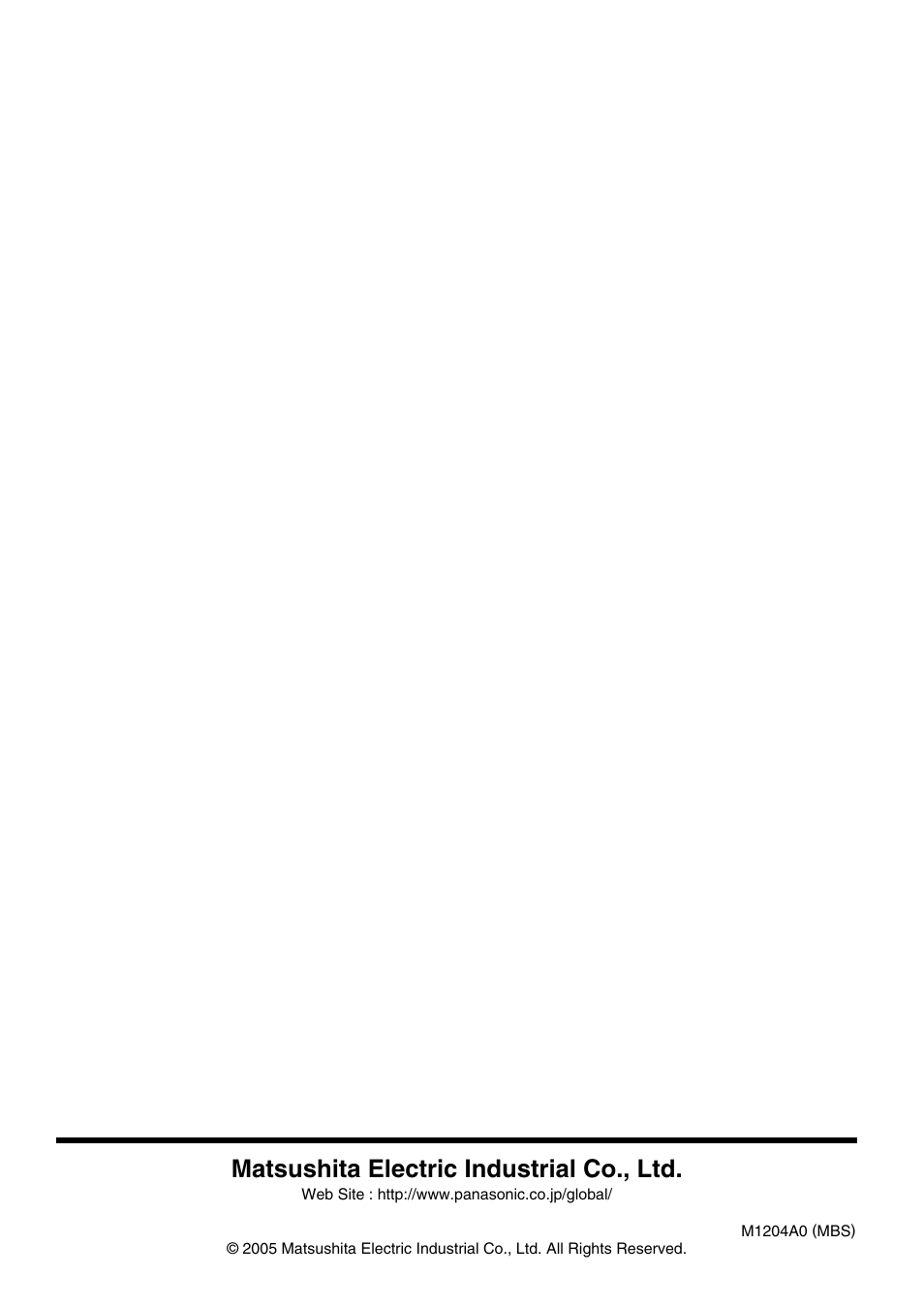 Matsushita electric industrial co., ltd | Panasonic TYST42PX5W User Manual | Page 32 / 32