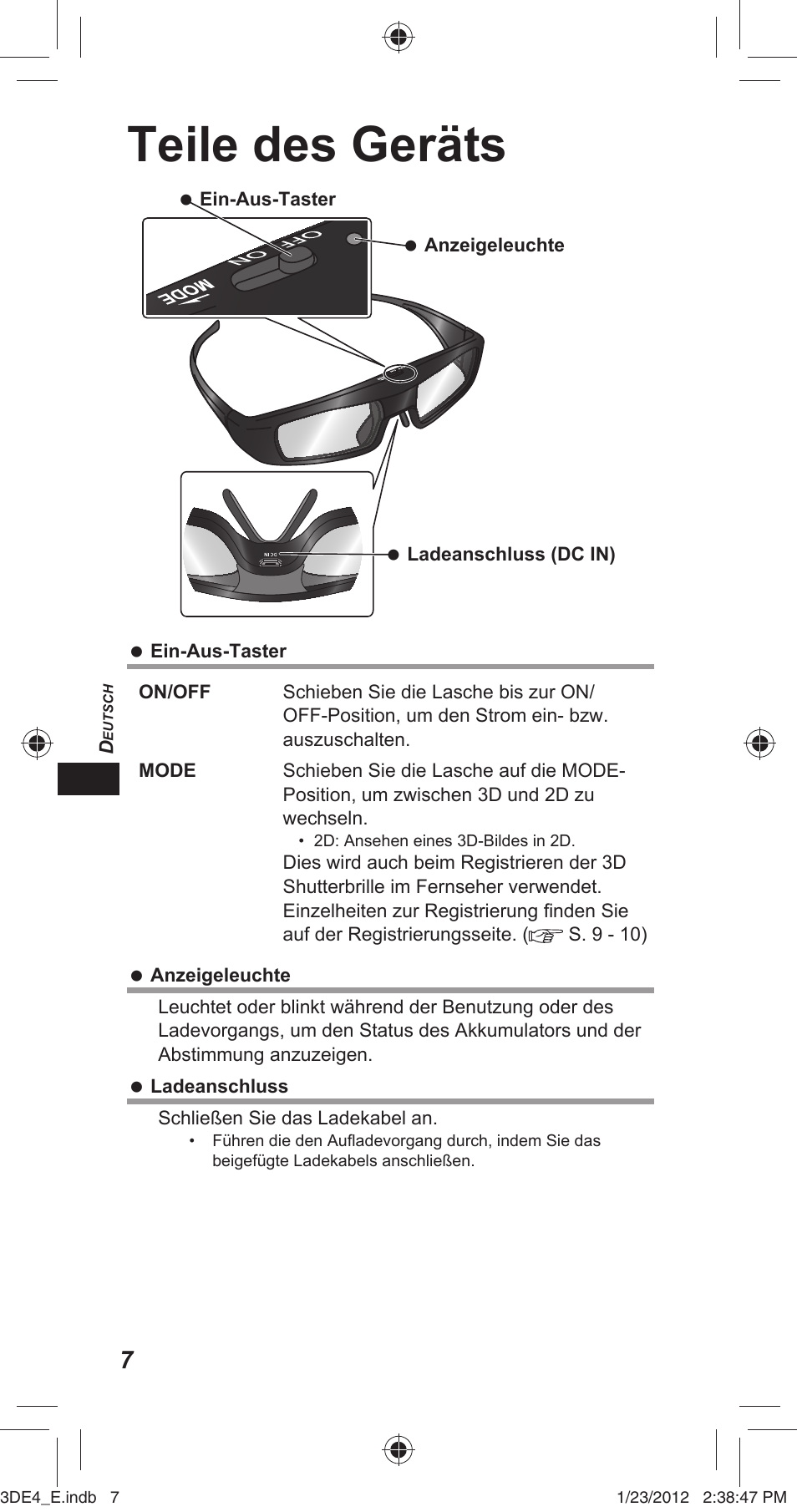 Teile des geräts | Panasonic TYER3D4SE User Manual | Page 70 / 248