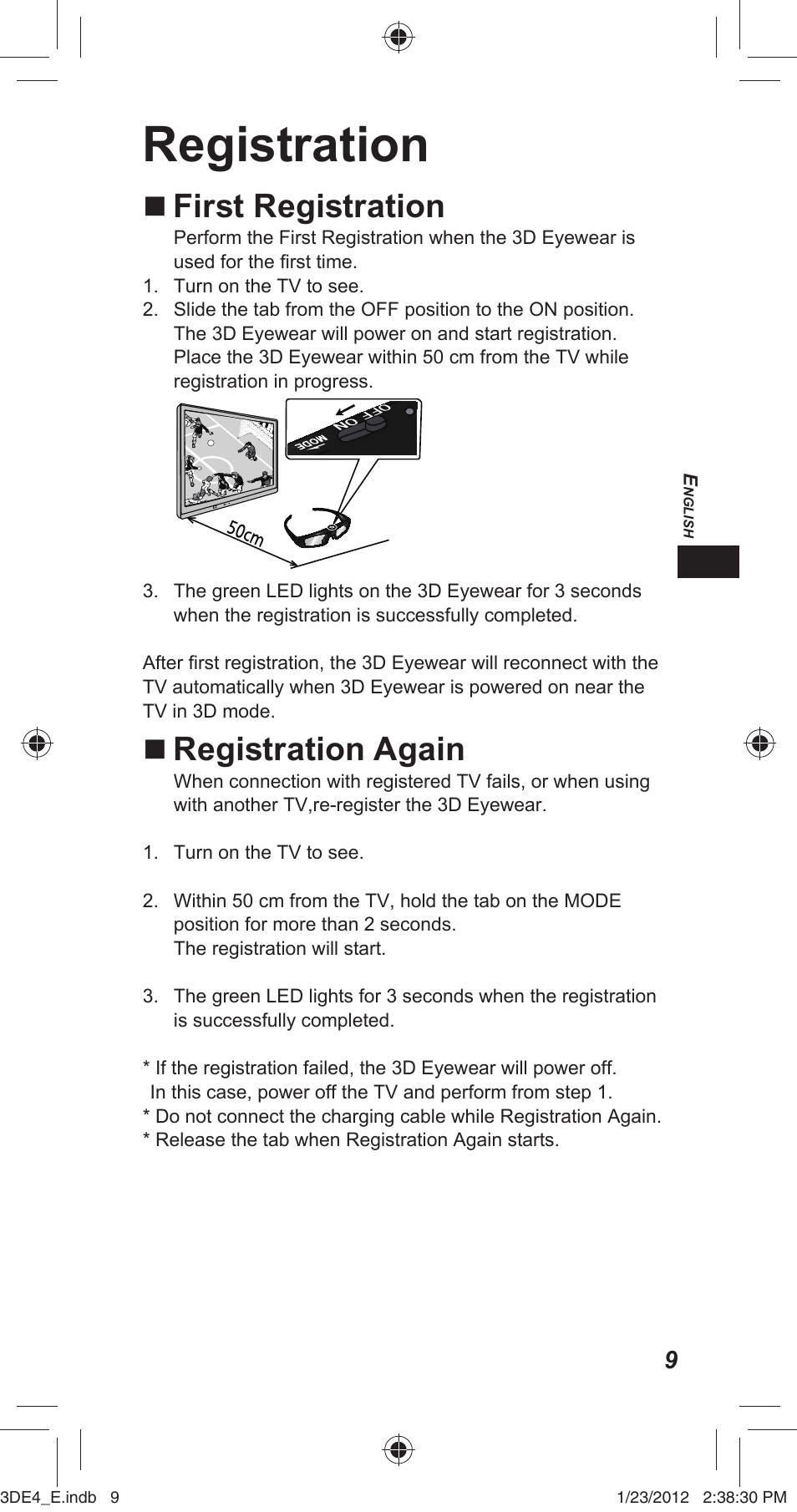 Registration, First registration, Registration again | Panasonic TYER3D4SE User Manual | Page 9 / 248