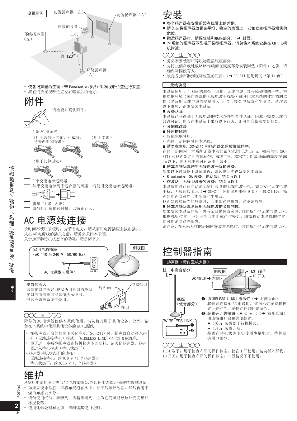 ࠊ఼ᣛफ, 䰘ӊ $& ⬉⑤㒓䖲᥹  㓈ᡸ  ᅝ 㺙  ᥻ࠊ఼ᣛफ | Panasonic SBZT1 User Manual | Page 24 / 40