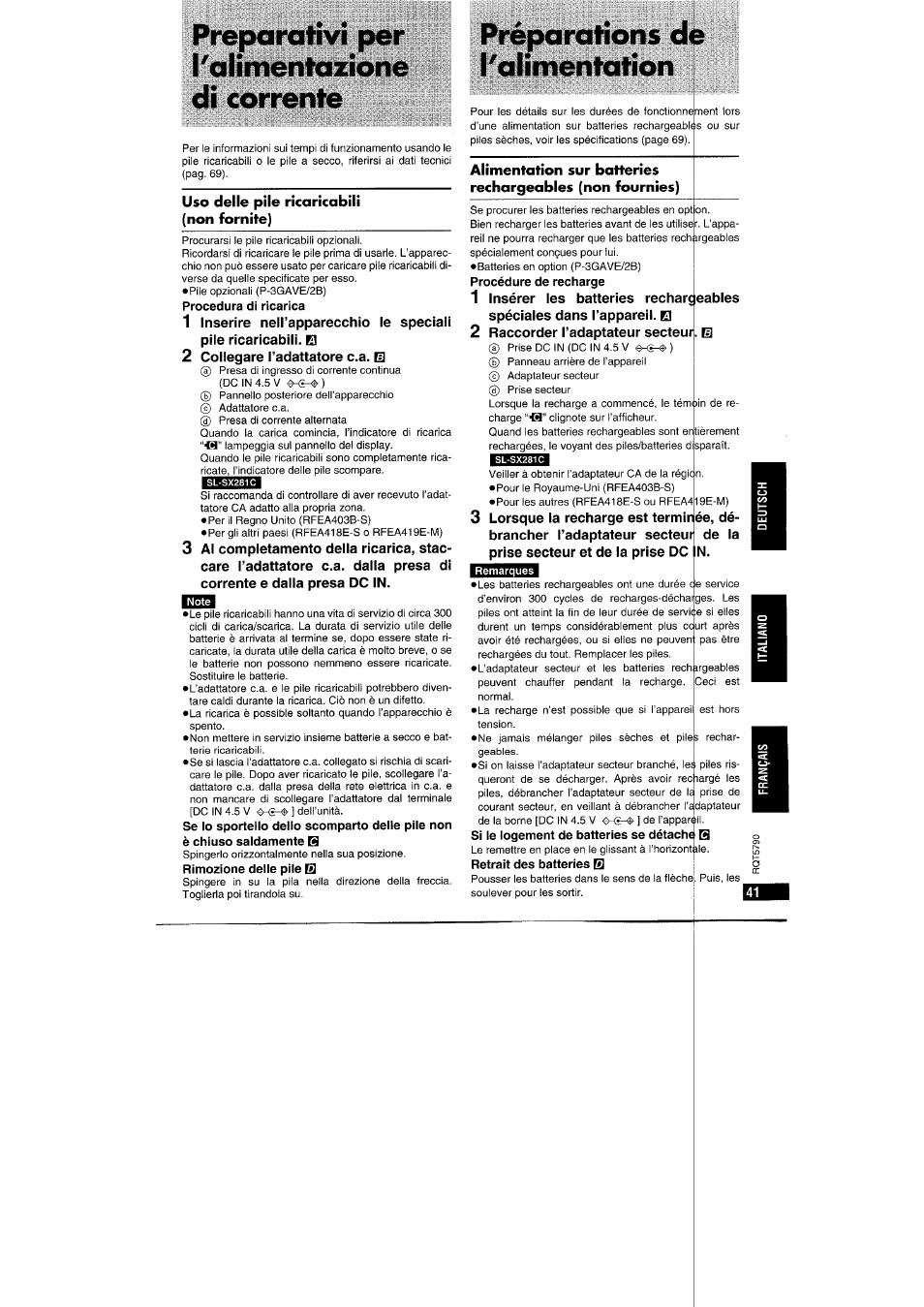 Panasonic SLSX280 User Manual | Page 41 / 72