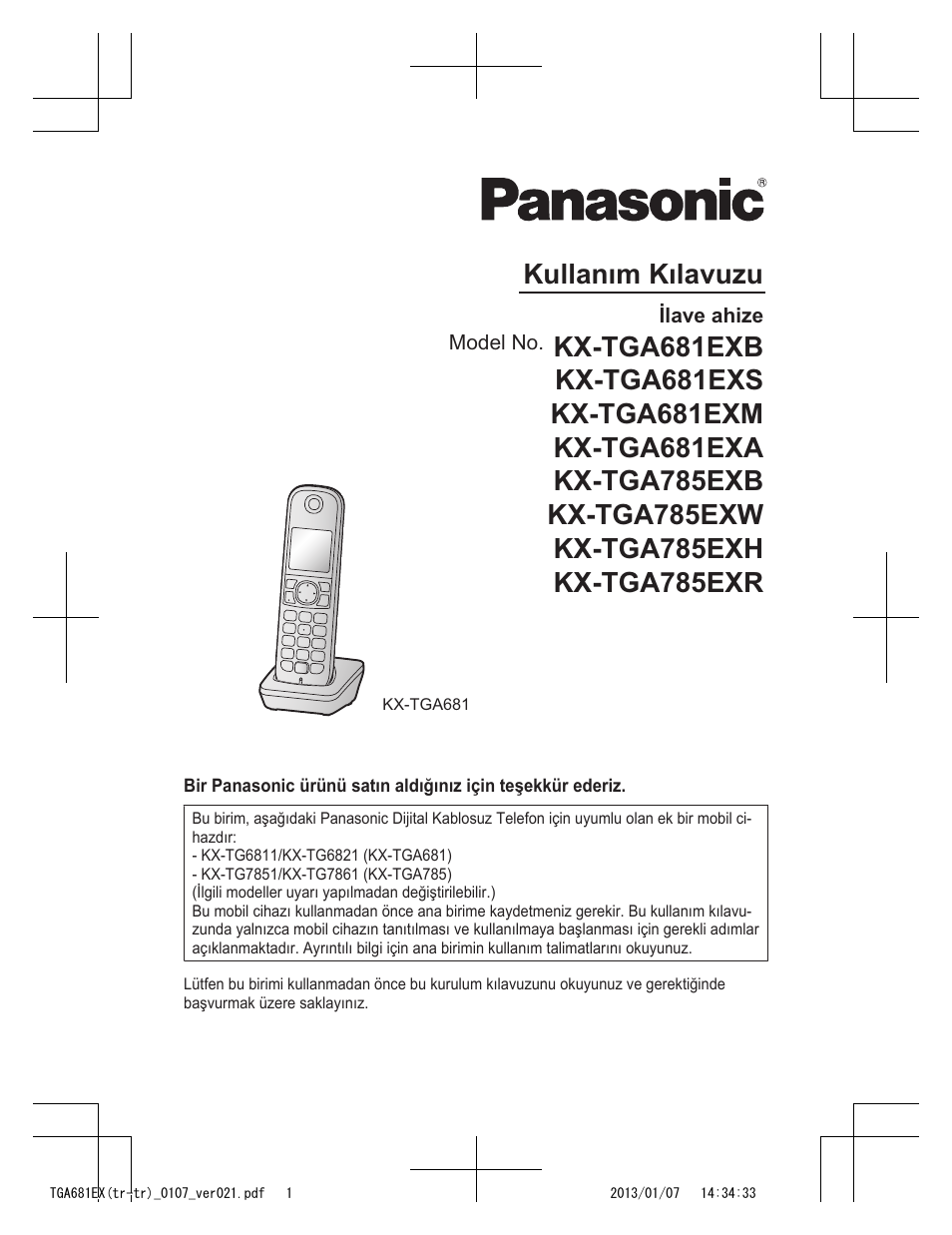 13_tga681ex(tr-tr)_0107_ver021.pdf | Panasonic KXTGA785EX User Manual | Page 99 / 112