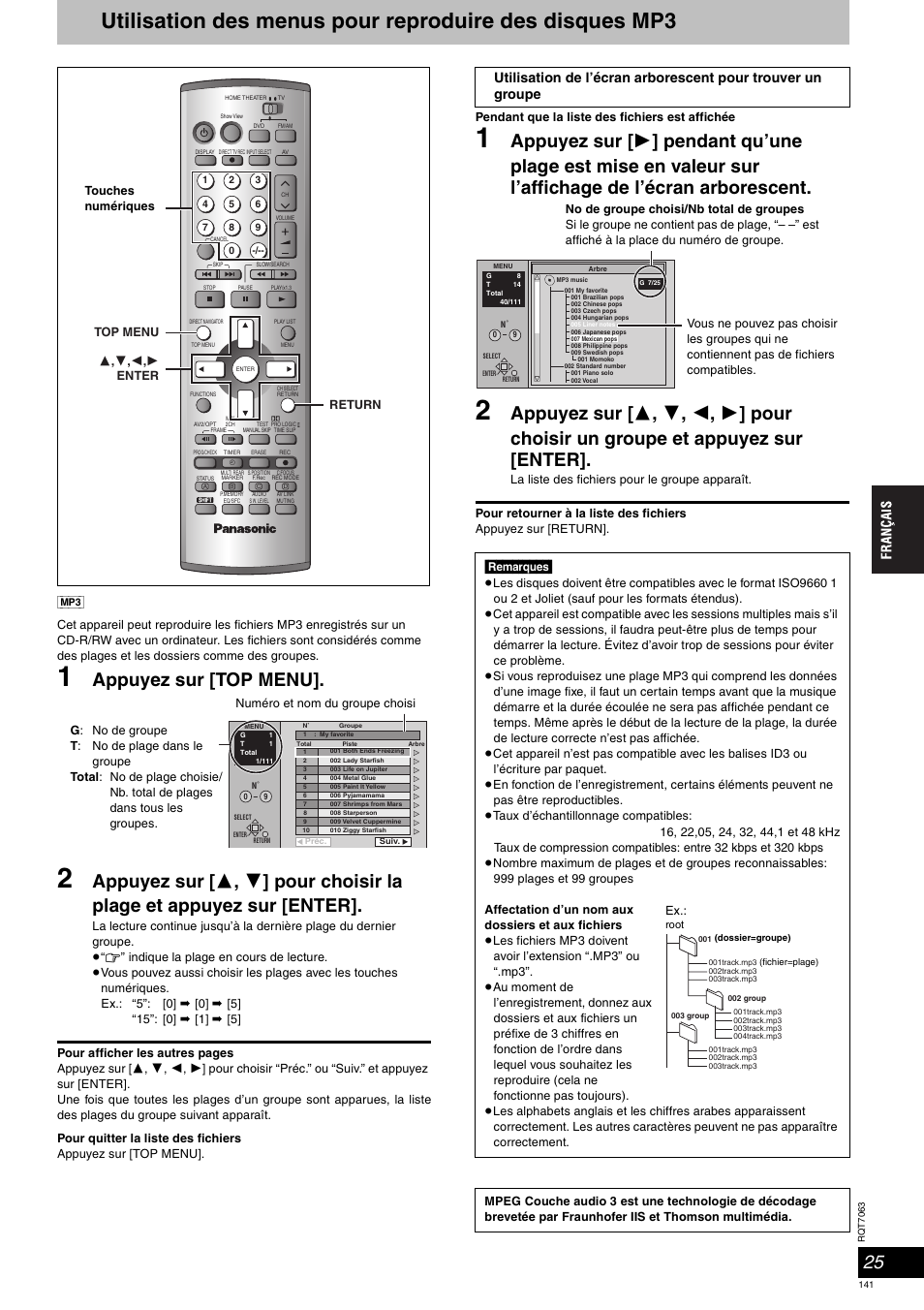 Appuyez sur [top menu | Panasonic SCHT1000 User Manual | Page 141 / 176