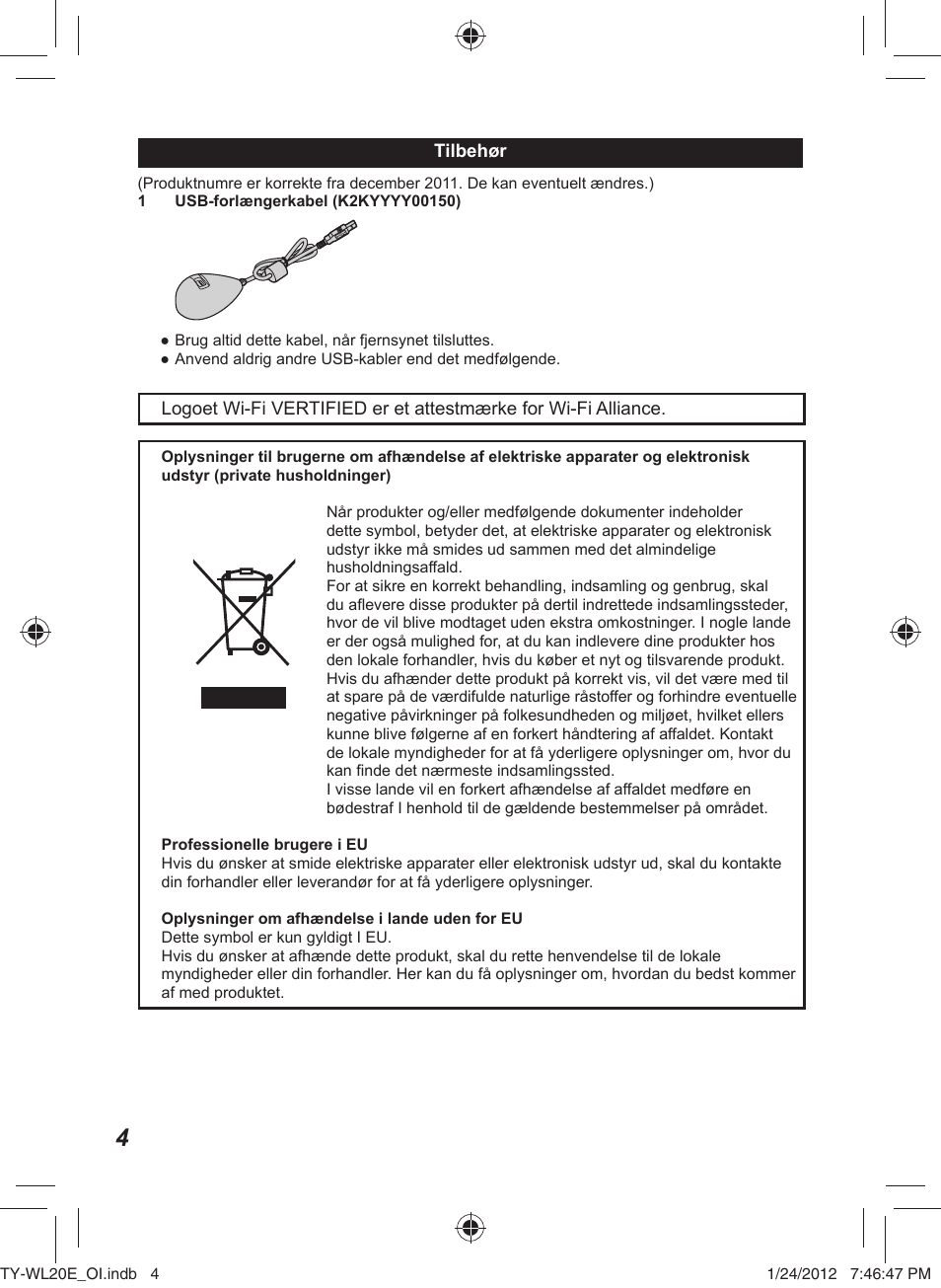 Panasonic TYWL20E User Manual | Page 32 / 42