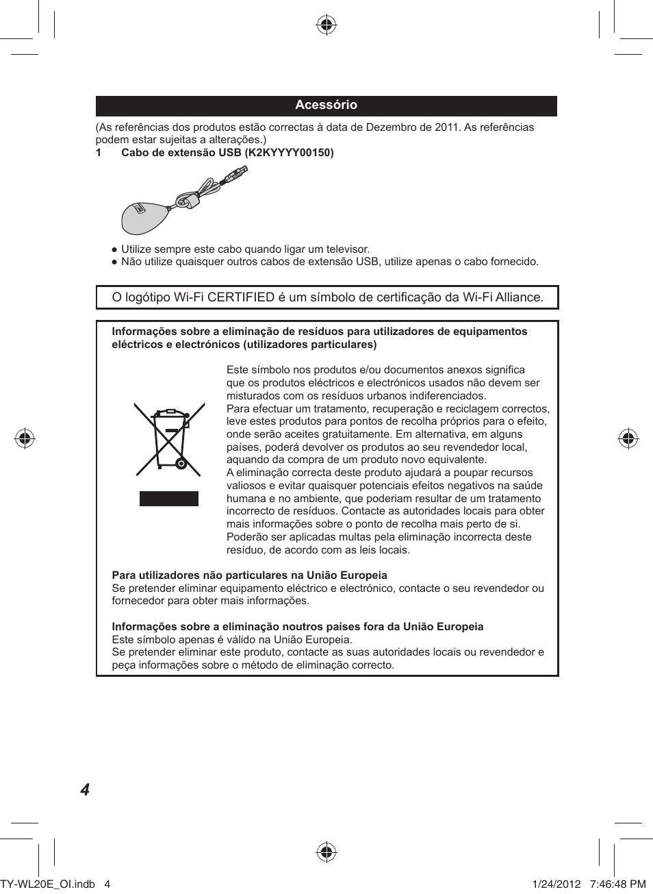 Panasonic TYWL20E User Manual | Page 36 / 42