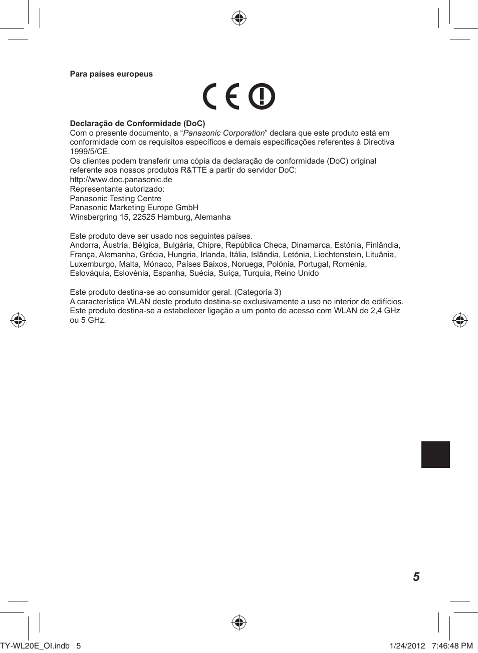 Panasonic TYWL20E User Manual | Page 37 / 42