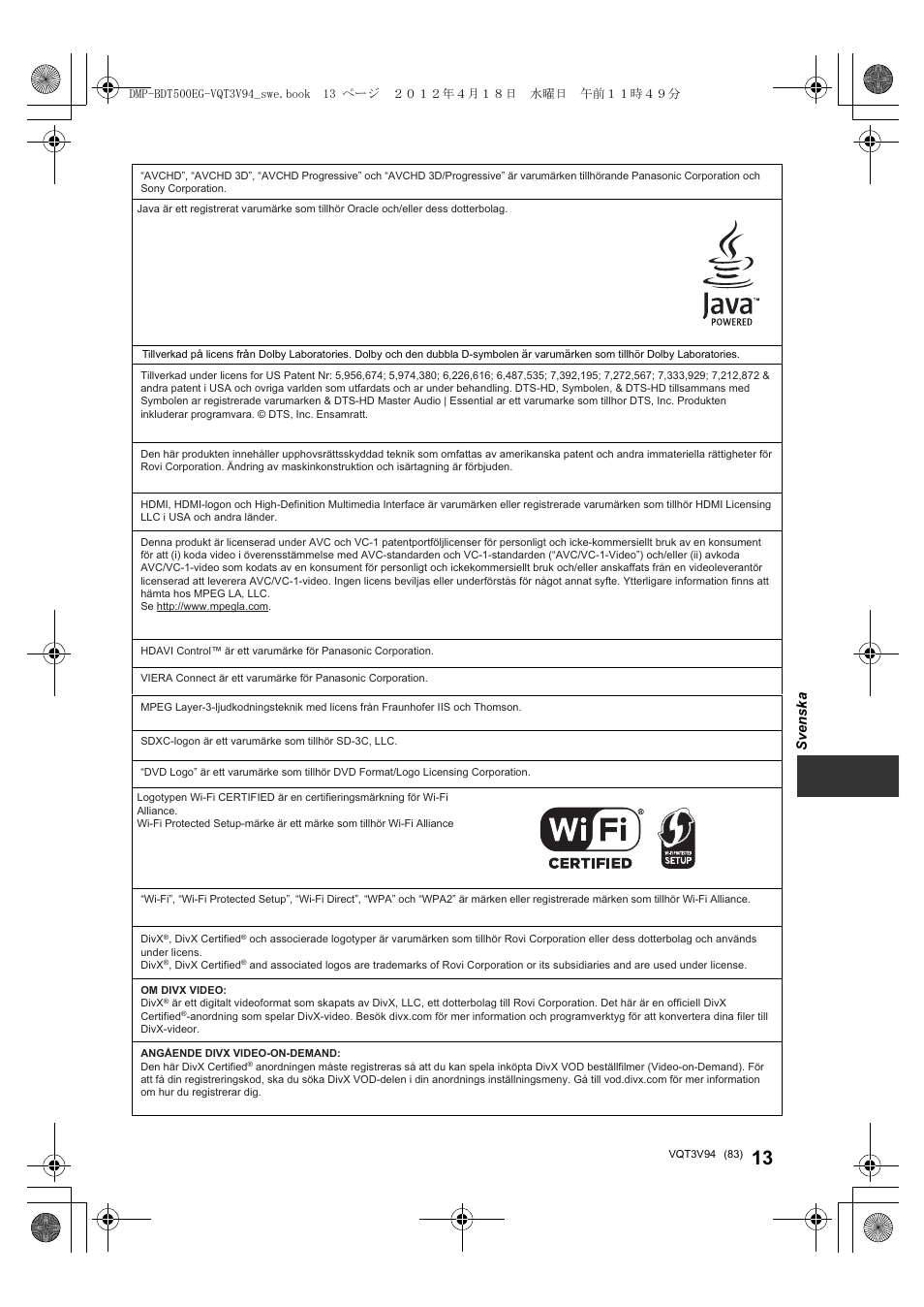 Panasonic DMPBDT500EG User Manual | Page 83 / 156