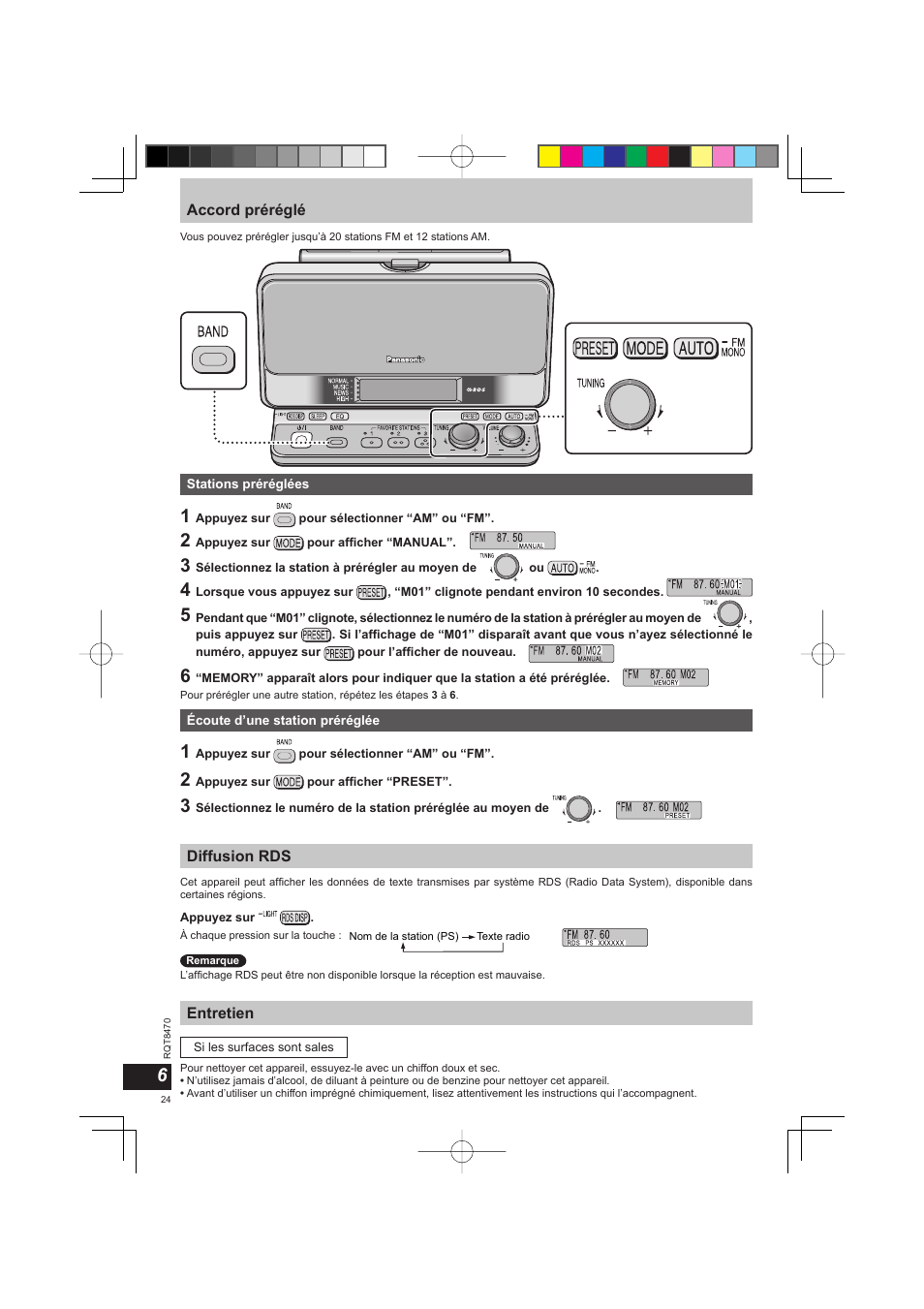 Panasonic RFU700 User Manual | Page 24 / 80