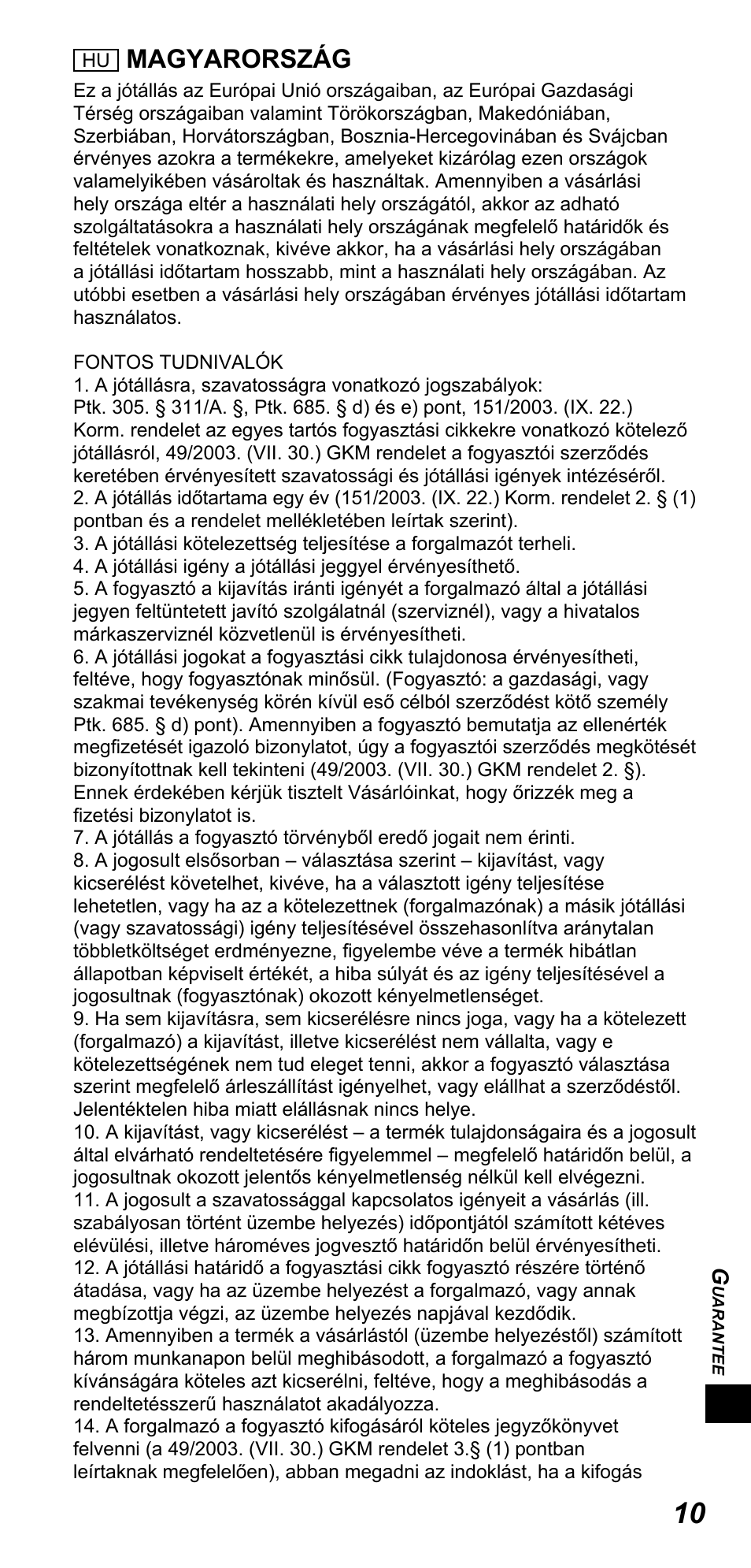 Magyarország | Panasonic TYTP10E User Manual | Page 185 / 216