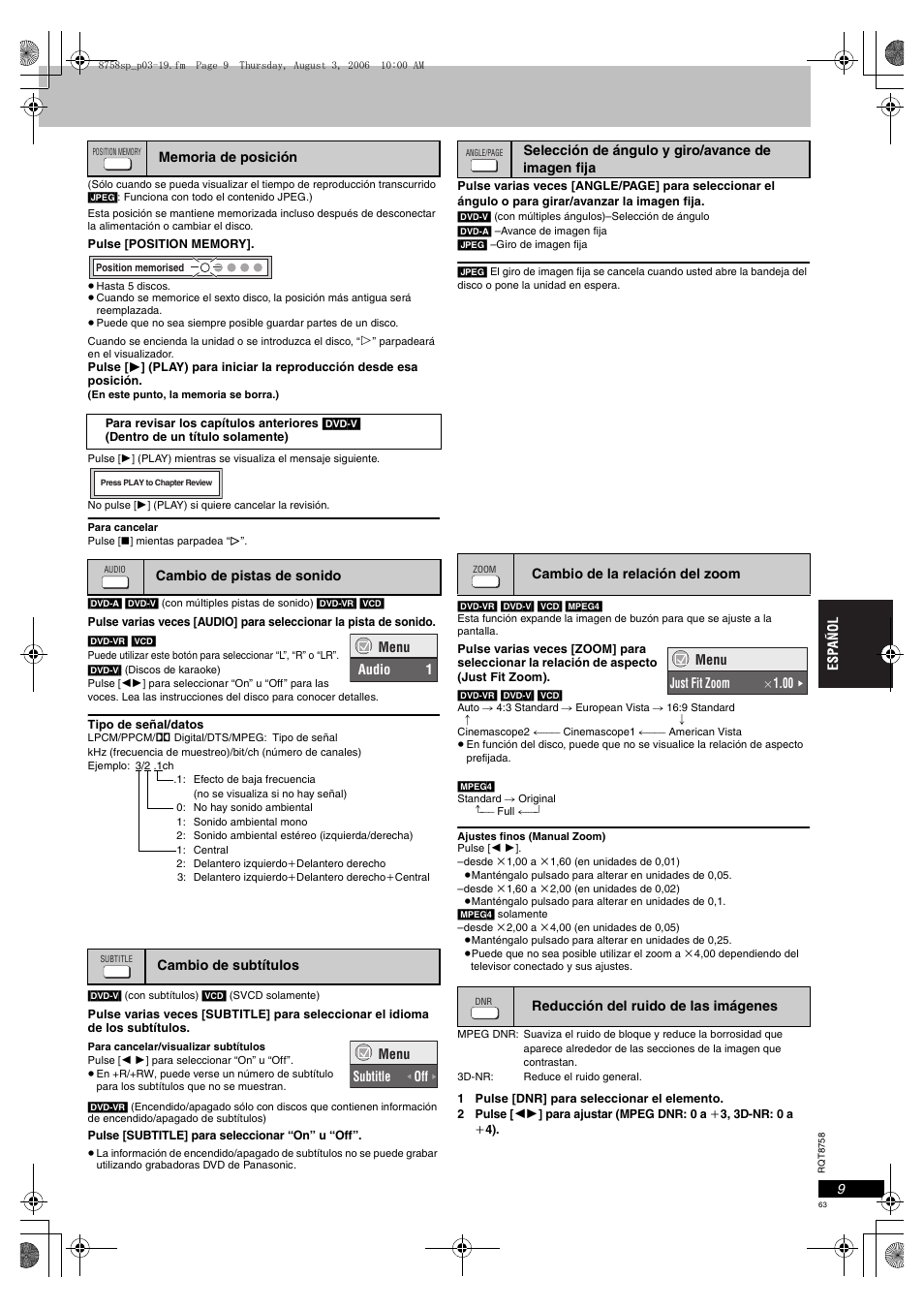 Panasonic DVDS99 User Manual | Page 63 / 116