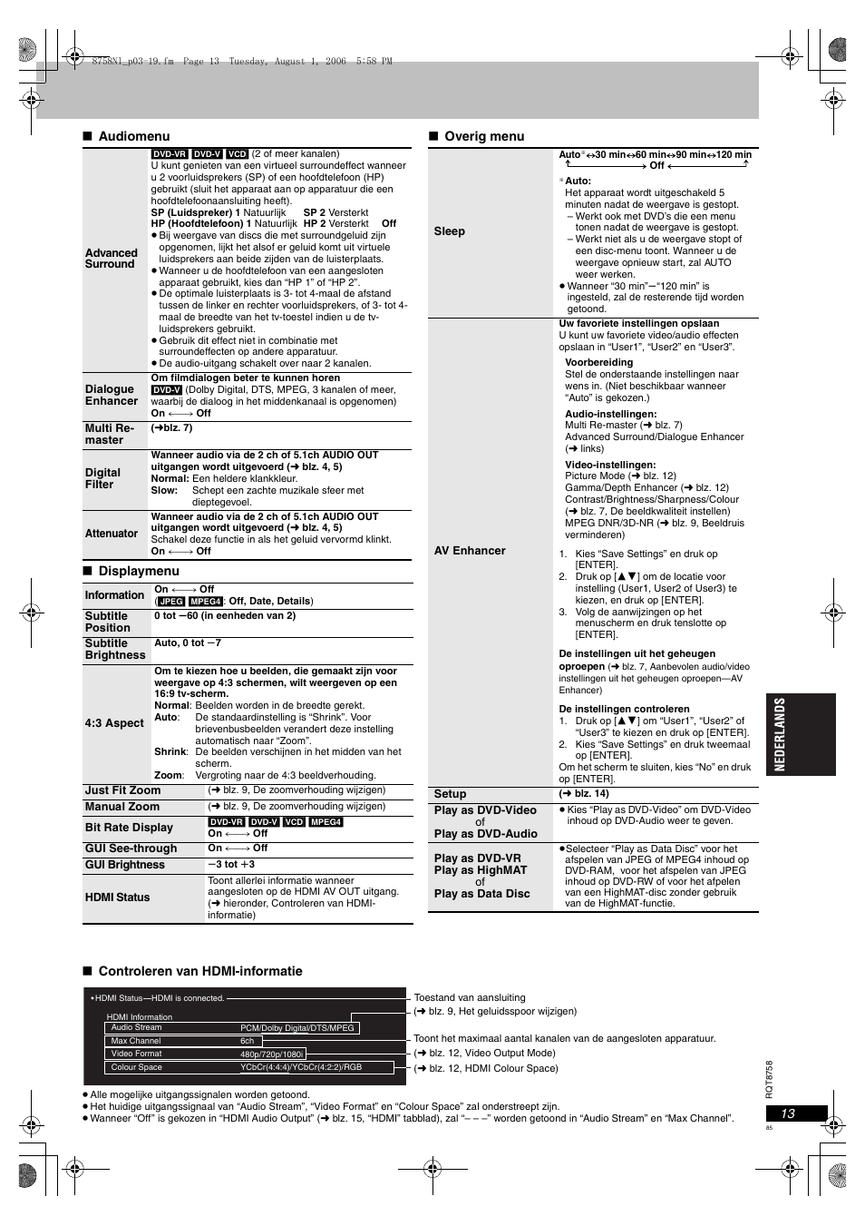 Panasonic DVDS99 User Manual | Page 85 / 116