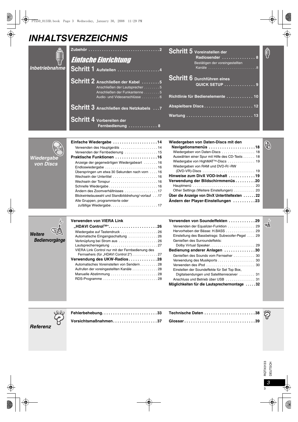 Panasonic SCPTX50 User Manual | Page 3 / 116