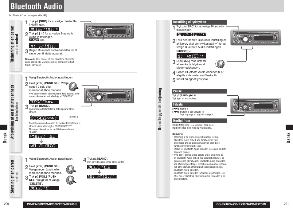 Bluetooth audio | Panasonic CQRX300N User Manual | Page 108 / 155