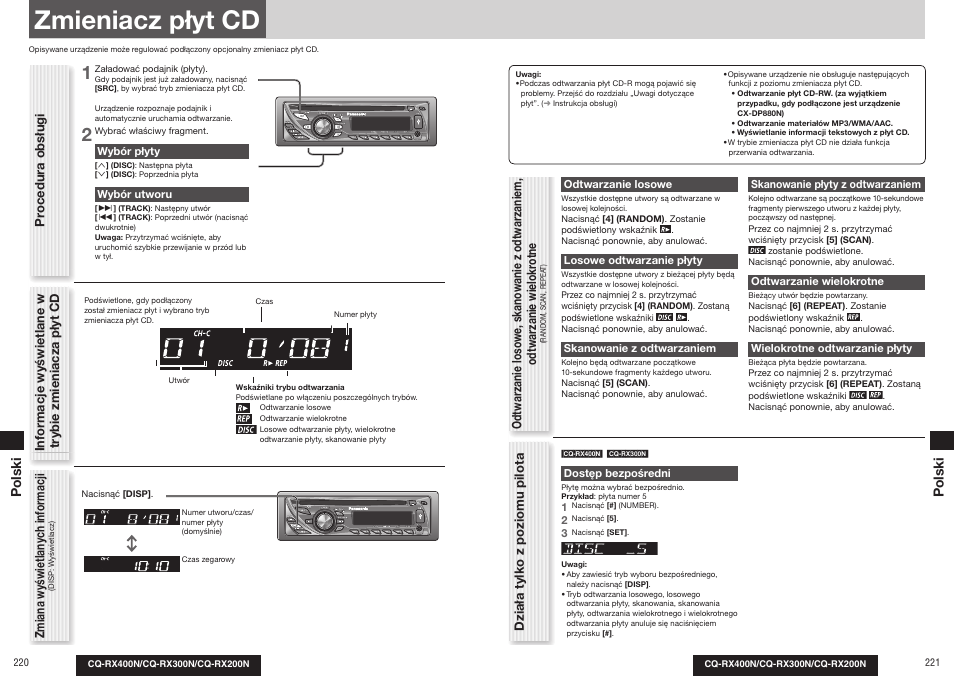 Zmieniacz płyt cd | Panasonic CQRX300N User Manual | Page 119 / 155