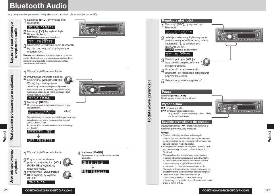 Bluetooth audio | Panasonic CQRX300N User Manual | Page 122 / 155
