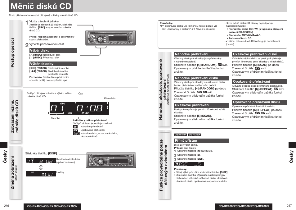 Měnič disků cd | Panasonic CQRX300N User Manual | Page 133 / 155