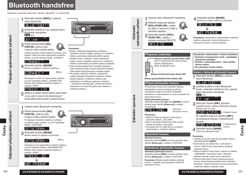 Bluetooth handsfree | Panasonic CQRX300N User Manual | Page 137 / 155