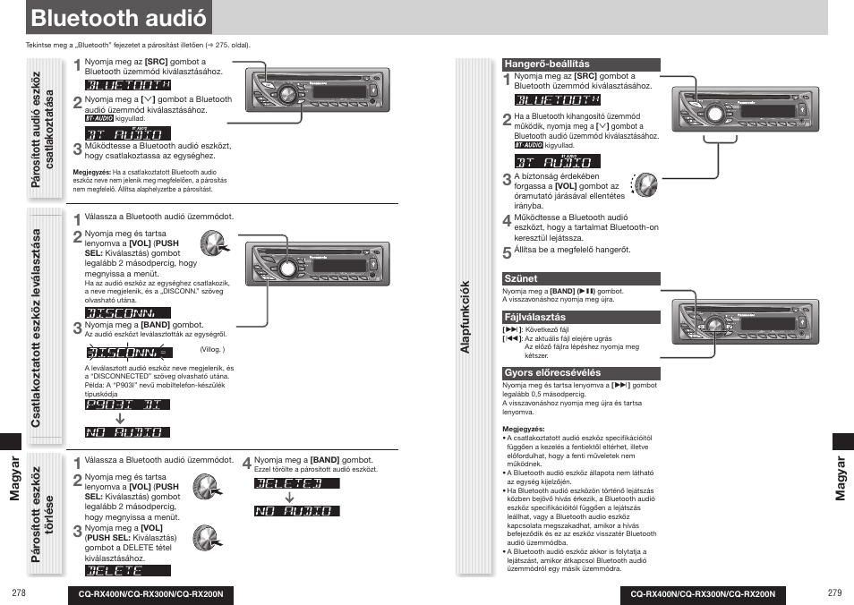 Bluetooth audió | Panasonic CQRX300N User Manual | Page 150 / 155