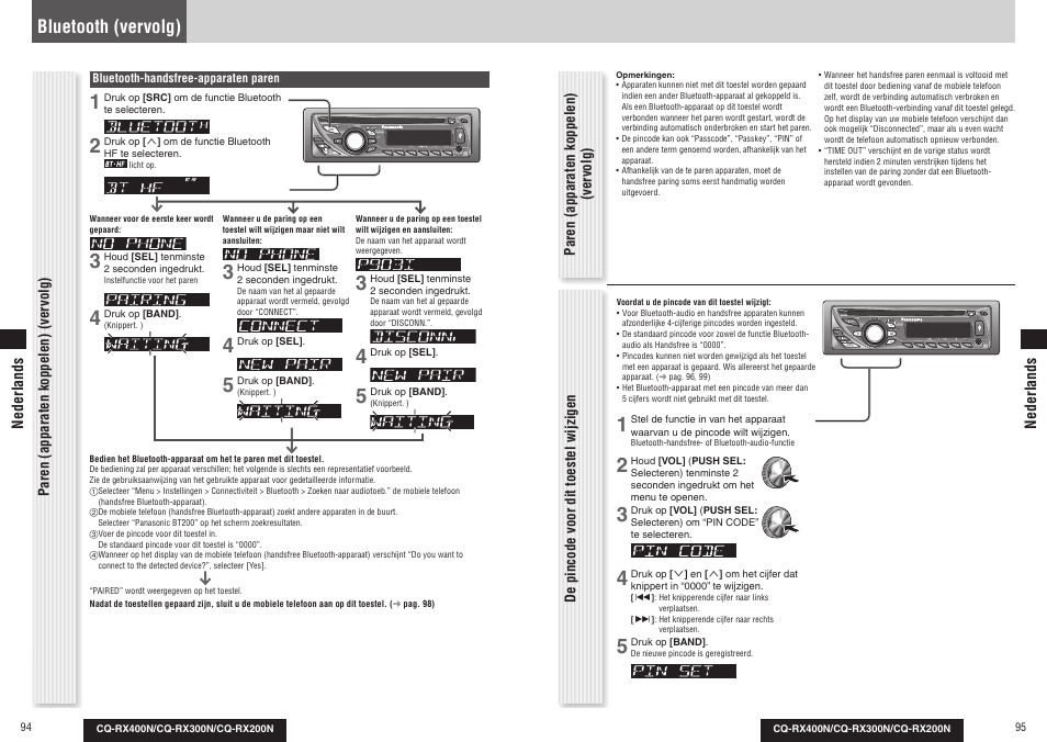 Bluetooth (vervolg) | Panasonic CQRX300N User Manual | Page 51 / 155