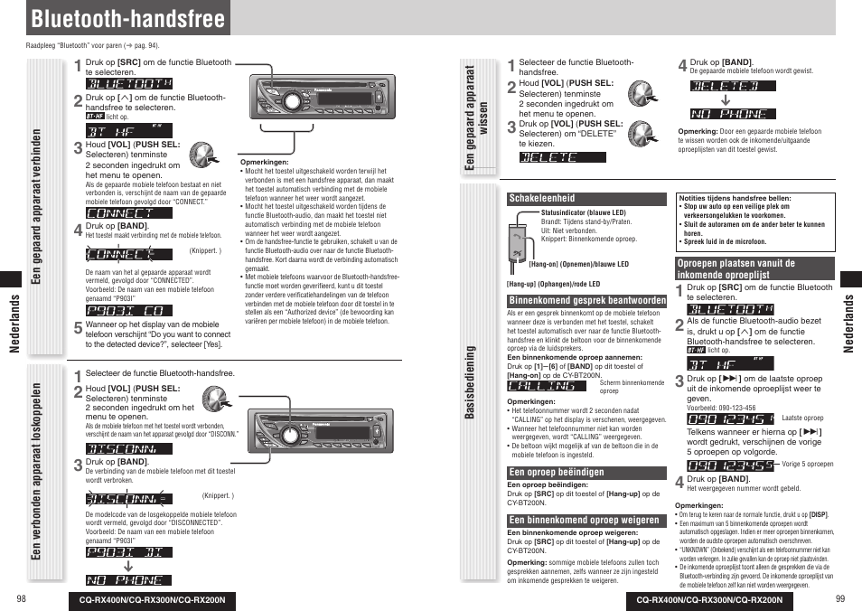 Bluetooth-handsfree | Panasonic CQRX300N User Manual | Page 53 / 155
