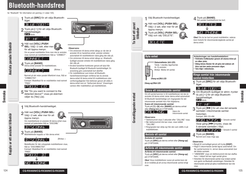 Bluetooth-handsfree | Panasonic CQRX300N User Manual | Page 67 / 155