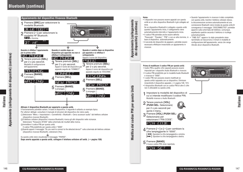 Bluetooth (continua) | Panasonic CQRX300N User Manual | Page 79 / 155