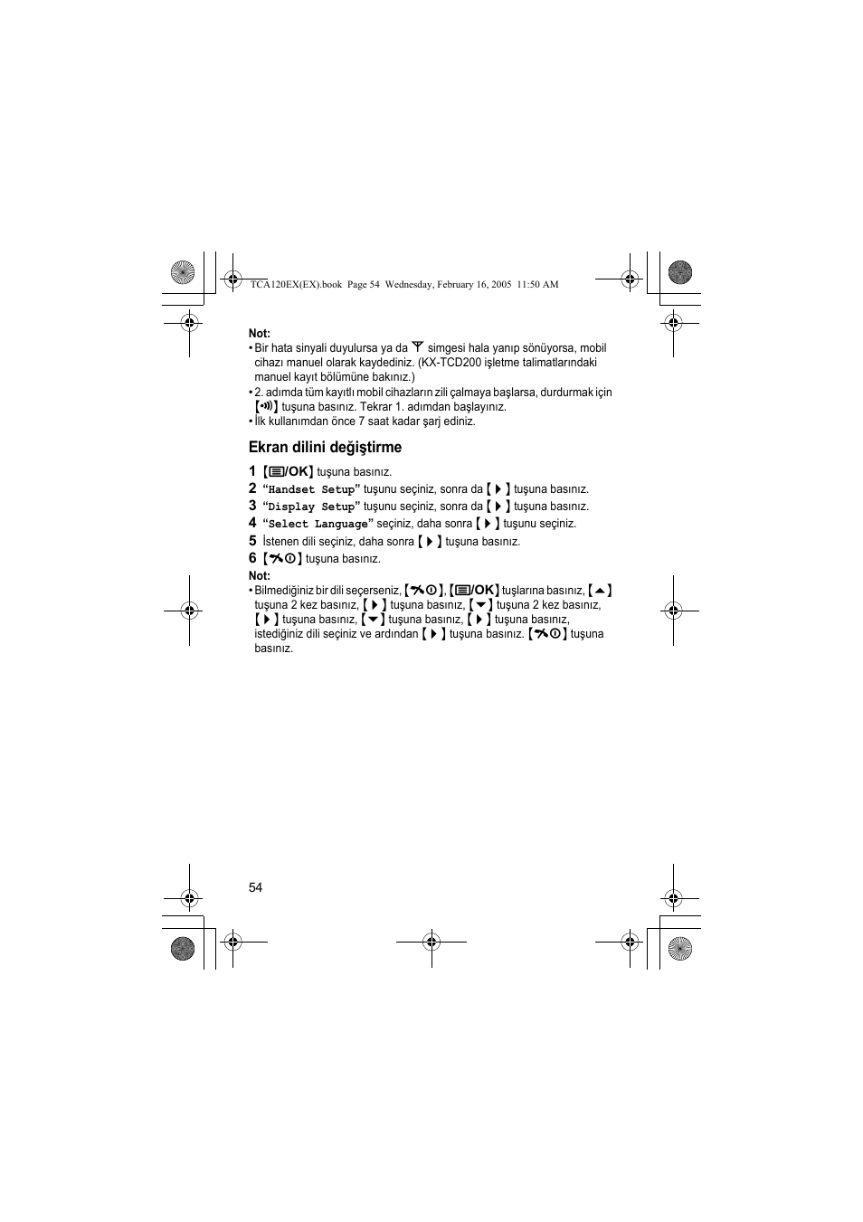 Panasonic KXTCA120EX User Manual | Page 54 / 60