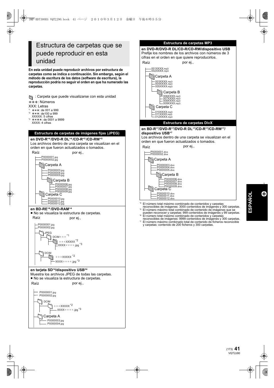 Es p añol | Panasonic DMPBDT300EG User Manual | Page 173 / 288