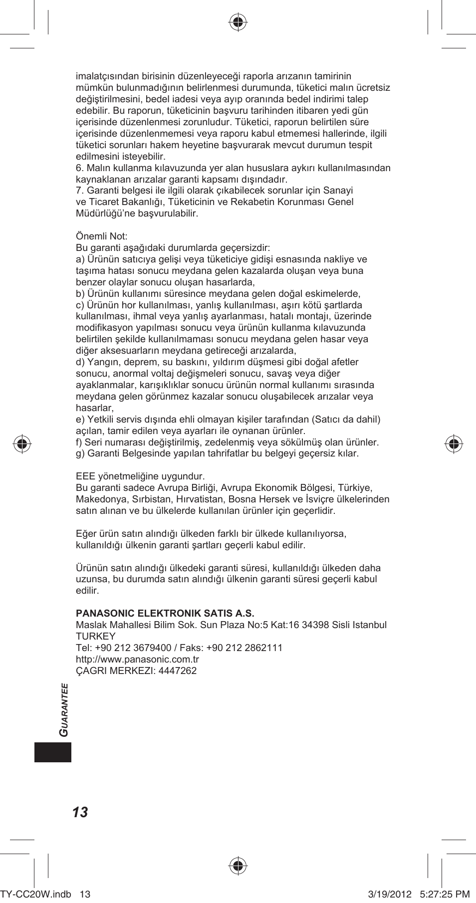 Panasonic TYCC20W User Manual | Page 160 / 188