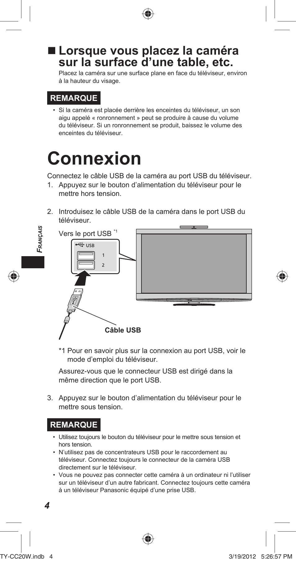 Connexion | Panasonic TYCC20W User Manual | Page 62 / 188