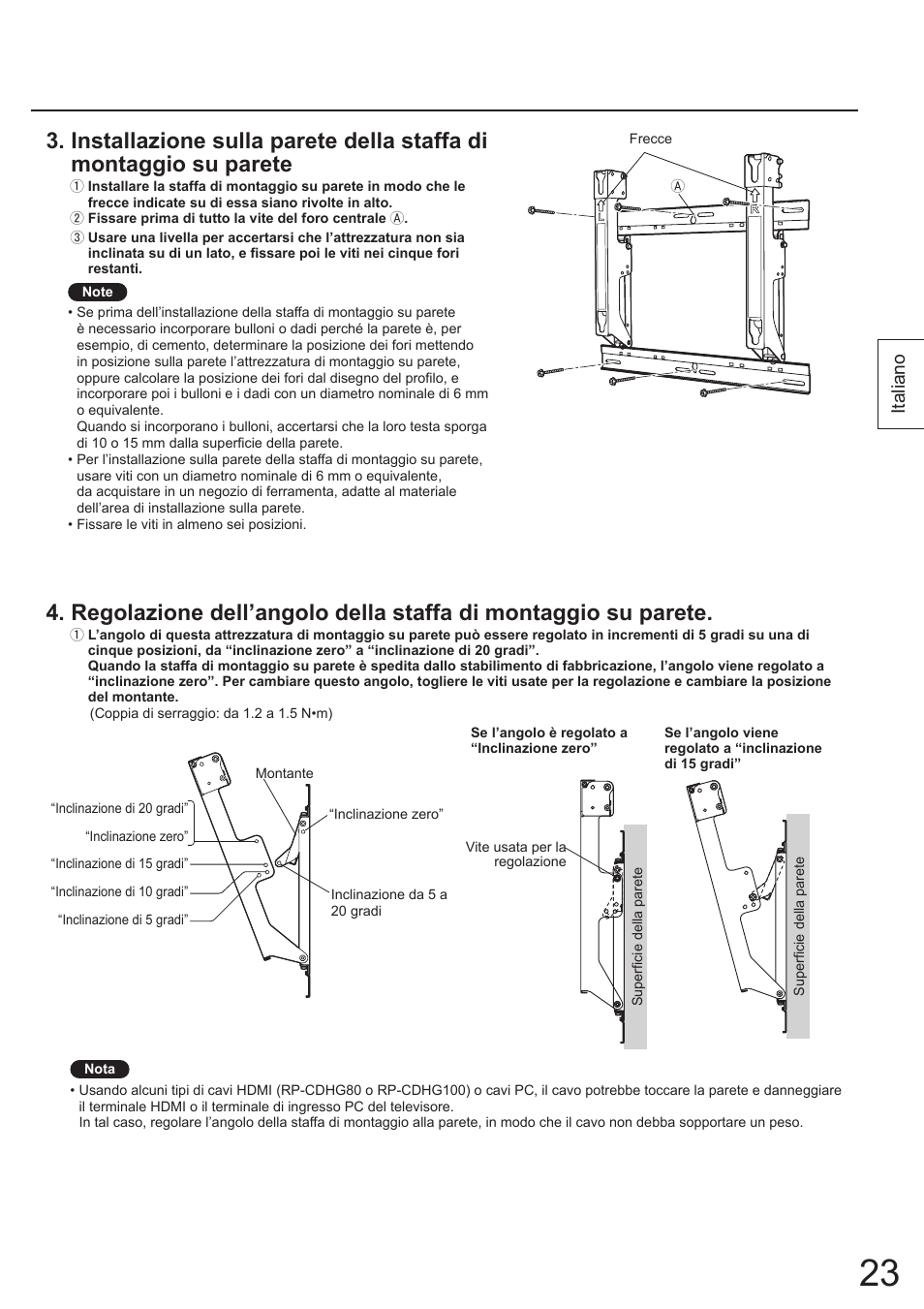 Italiano | Panasonic TYWK4P1RW User Manual | Page 23 / 84
