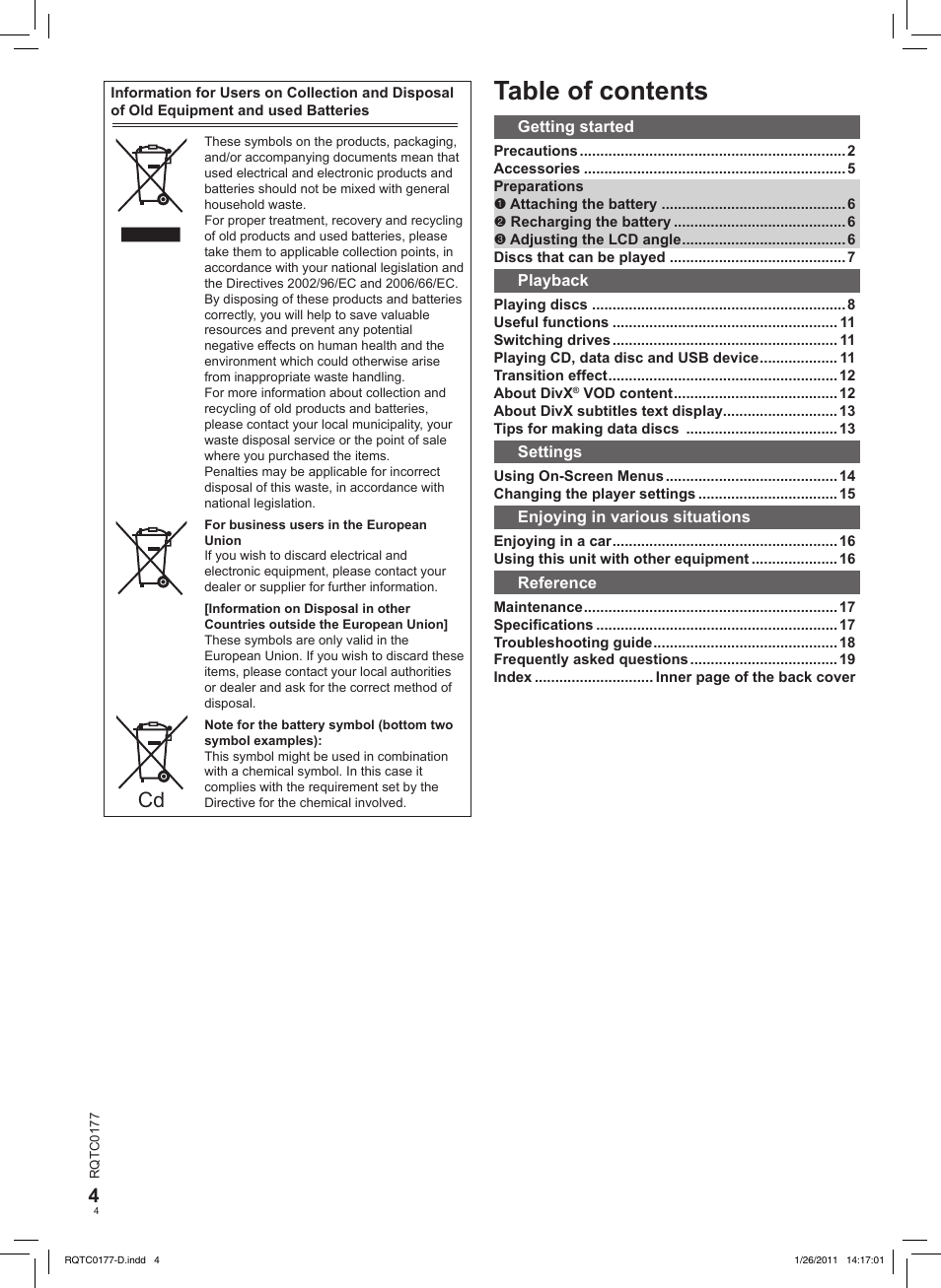 Panasonic DVDLS92EG User Manual | Page 4 / 112