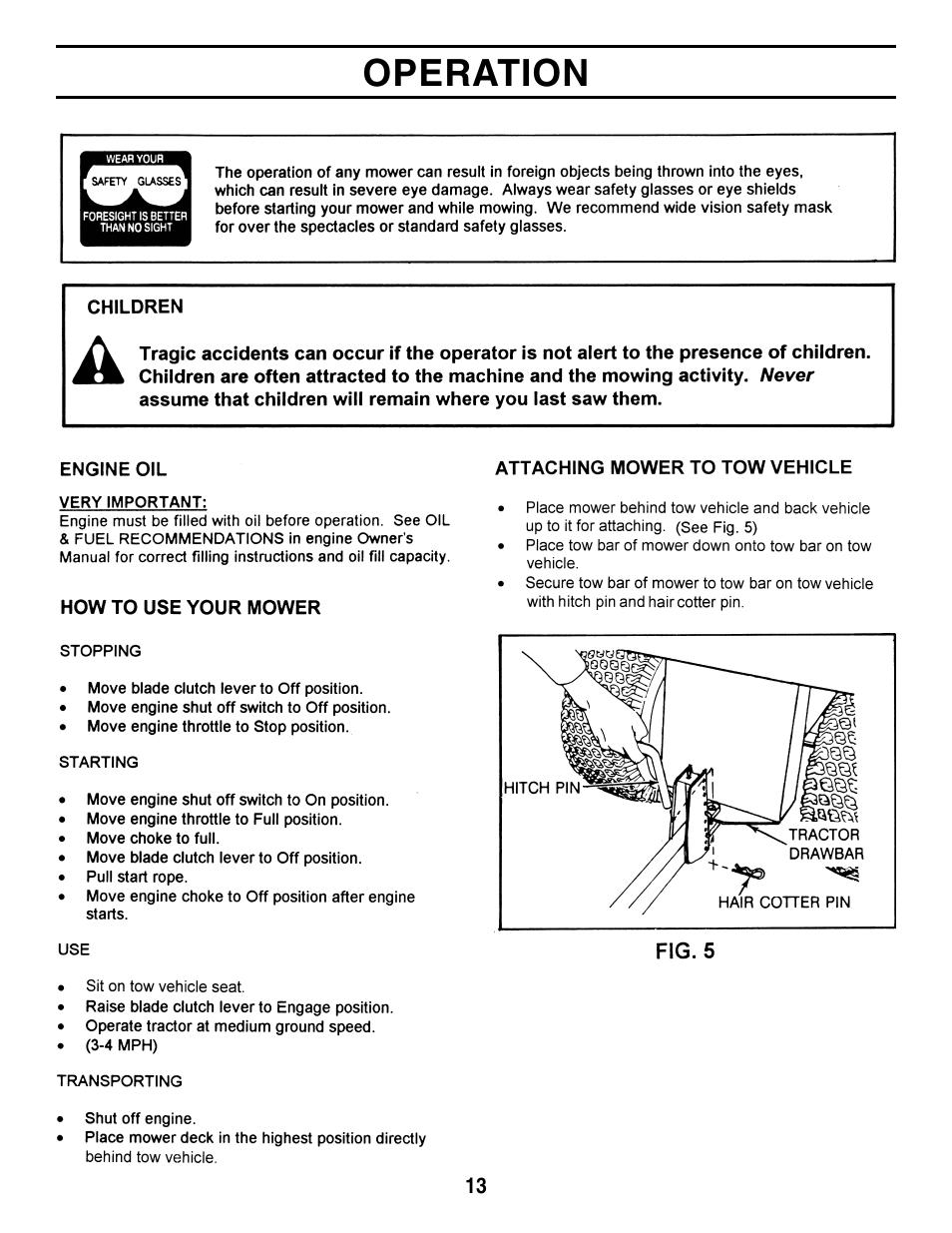 Operation | Agri-Fab 45-03611 User Manual | Page 13 / 28