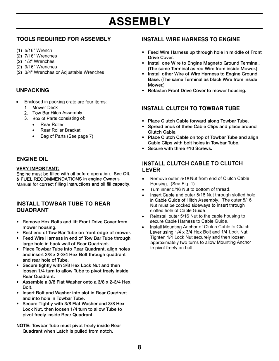 Assembly | Agri-Fab 45-03611 User Manual | Page 8 / 28