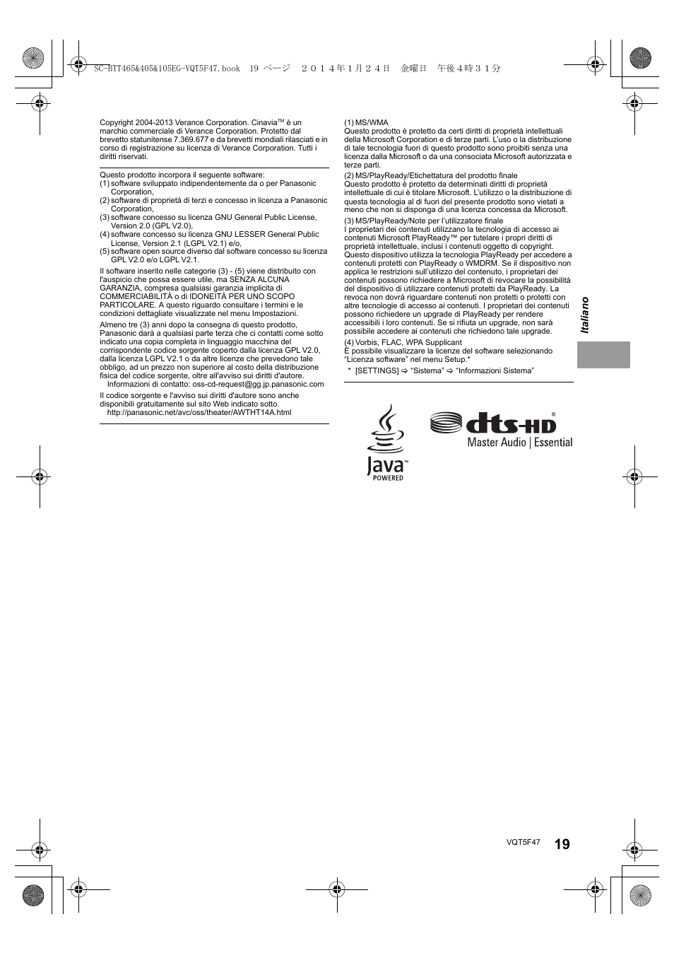 Panasonic SCBTT405EG User Manual | Page 19 / 72