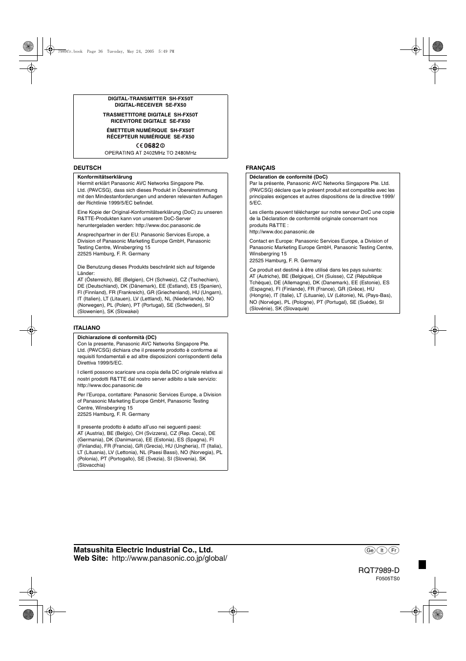 Panasonic SCHT885W User Manual | Page 104 / 104